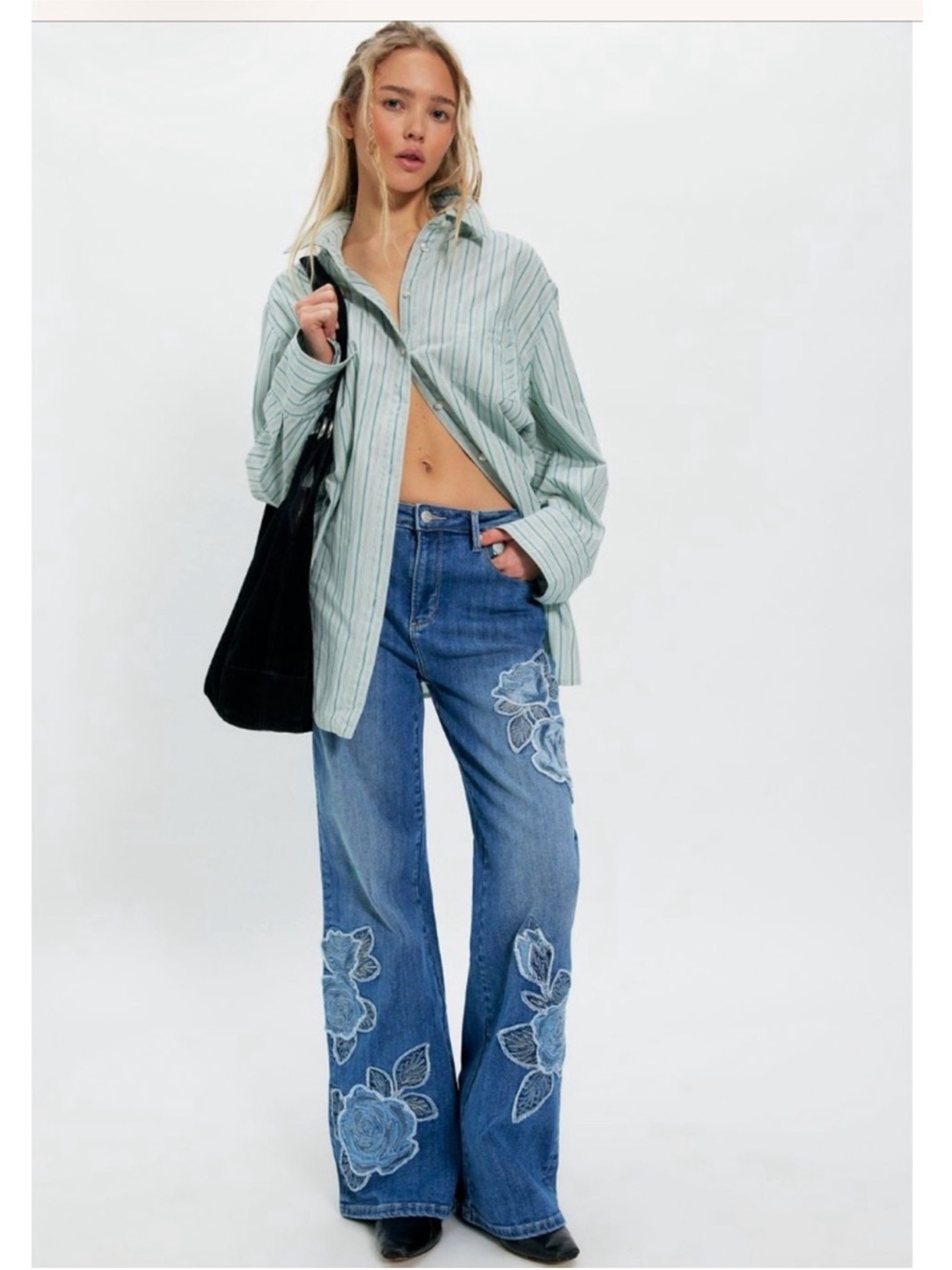 NWT Driftwood Charlee X Rose Patchwork Denim Jeans
